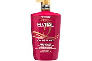 ‎L'OREAL PARIS L'Oréal Paris Elvital XXXL Farbschutz Shampoo für coloriertes, getöntes oder gesträhntes Haar, Mit Pfingstrosen Extrakt und UVA-/UVB- Filter, Color Glanz Pflegeshampoo, 1 x 1000 ml