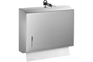 GORLARY Wall Mounte Paper Towel Dispensers, 10.4" L x 3.3" D x 8.3" H, Stainless Steel C-Fold Multifold Hand Paper Tissue Holder with Lock