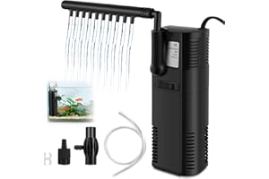 everfarel Filtro Interno Acquario all'Interno Pompa Filtro con Barra dello Spruzzo per Pesce Serbatoio 300L/450L/H 2/6W (450L)