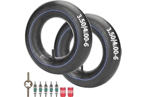 RUTU (2er-Pack) 3.50/4.00-6 350/400-6 Butylkautschuk Innenschlauch mit geradem TR13-Ventilschaft für Handkarren, Rasenmäher, Hofanhänger, Schubkarren