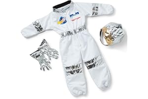 Melissa & Doug Kostium Astronauta, Kostium dla dziewczynek i chłopców, Kostium karnawałowy, Przebranie dla dzieci, Prezent dla chłopca lub dziewczynki, Dla dzieci w wieku 3, 4, 5, 6 lat