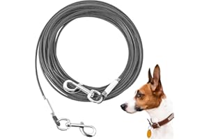 Mi Metty Tie-Out Leinen für Hunde,3/6/9/15m Kausichere Hundeleinen,Tie Out Cables Hofleine Für mittlere bis große Hunde (Dark Grey, 10ft(3M))
