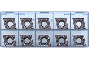 CDBP Inserti per Tornio CCMT120404/CCMT431 in Carburo, Taglienti Tornio Indexabili per Acciaio/Ghisa, Utensili CNC ad Alta Precisione, 10 Pezzi