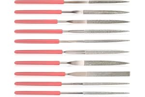 MOZEAT LENS Mini Diamond Files Set, 10 Stück Diamant-Feilen-Set Mini Feilen Set Diamant Nadelfeilen Diamantfeile Diamantbeschichtetes Werkzeug Feilen Diamantnadelfeilen-Set für Metall Holz Stein Kunststoff