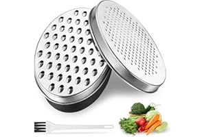 BieMian Cheese Grater with Container and Lid, Food Graters for Kitchen, Cheese Shredder, Stainless Steel Vegetable Chopper for Home Ginger Fruit Chocolate Grater, Coarse & Fine Grinding