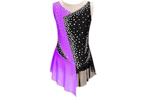 TiaoBug Maillot De Danza Ballet Niña Maillot Sin Manga De Danza Con Falda Tul Leotardo Gimnasia Rítmica Body Ballet Disfraz De Baile Actuación