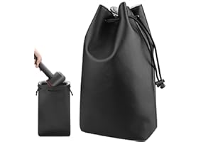 Linkidea Etui podróżne kompatybilne z Dyson Airwrap, wegańską skórzaną suszarką do włosów, przenośne przechowywanie, prezent podróżny, organizer na akcesoria do suszarki do włosów (czarna), Czarny,