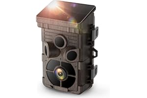 VOOPEAK Cámara de caza solar de 24 MP 1080P, cámara de caza infrarroja nocturna 2500 mAh batería incorporada recargable, cámara de caza con 3 PIR Sensores Tiempo de disparo 0,1s IP66 impermeable