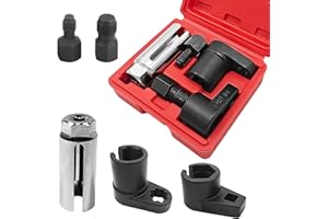 JEEJINYAN 5 stücke Sonden Schlüssel Nüsse Set, Sauerstoffsensor-Steckschlüsselsatz, Sauerstoffsensor-Steckschlüssel-Werkzeugeinsatz, zur Demontage Oder Montage Bei Der Autoreparatur