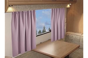Olivia Rocco Cortinas opacas de tejido liso para caravanas, autocaravanas, autocaravanas, caravanas, paneles plisados, tela lisa (rosa rubor, 114 x 106 cm)