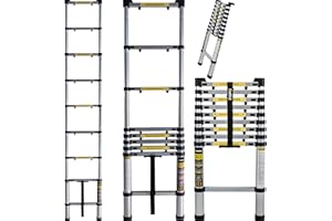 ‎CRAFTFULL 𝐂𝐑𝐀𝐅𝐓𝐅𝐔𝐋𝐋 Aluminium Teleskopleiter CF-101A | 𝟑 𝐉𝐀𝐇𝐑𝐄 𝐆𝐀𝐑𝐀𝐍𝐓𝐈𝐄 - Trittleiter - Leiter ausziehbar - Stehleiter - Ausziehleiter - Alu Anlegeleiter (2 Meter)