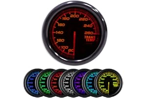 GAZOZ PERFORMANCE 52mm Transmission Trans Temp Gauge Kit 7 Color LED Electrical Peak Smoke Lens