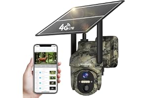 Lemnoi 1 Set Soldriven Jaktkamera för Utomhusbruk med Installerat SIM-Kort, Batteridriven Viltkamera med PIR Rörelsedetekt