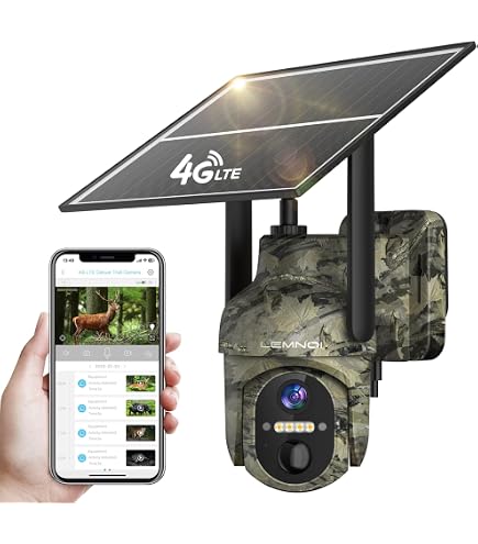 VOOPEAK Telecamera per selvaggina solare Wi-Fi, 4 K, 30 fps, 46 MP, telecamera p