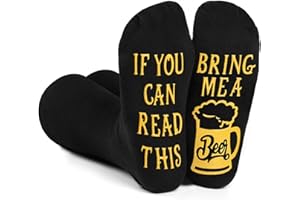 BISOUSOX Calcetines para Hombre If You Can Read This Bring Me Tacos Some Wine Beer Tea Coffe Pizza Calcetín Divertido Calcetines de Moda Regalo para Familia Amante de los Amigos