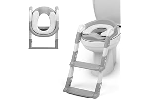 Crystals Portable Toddler Potty Training Seat with Step Ladder – Comfortable Child Toilet Seat for Boys & Girls, Foldable Anti-Slip Baby Urinal Chair for Kids Potty Training, Easy Step-Up for Home Use