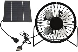 Solar Utomhusfläkt, 5W USB-Driven med 360 Graders Justerbar Solpanel, Ventilationsfläkt för Växthus och Hönshus