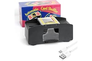 Napacoh Brasseur automatique pour 2 jeux de cartes, peut mélanger un ou deux jeux de cartes aléatoirement, alimentation par pile/USB, parfait pour le poker, le casino