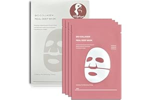 BETYBOPT Masque de Collagène,4PCS Bio Collagen Real Deep Hydrating Overnight Mask,Masque Pelable De Volume à Film Inversé Au CollagèNe,Visage Masque Profond Collagène Masque Soluble pour Hydrater,Antirides