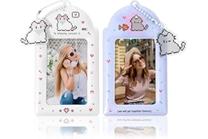Mabor 2 szt. kreskówkowy uchwyt na kartę fotograficzną etui na identyfikatory Y2K kawaii kot