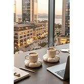 Mithra Life 2 Adet 95 ML Papatya Şekilli Seramik Beyaz T&uuml;rk Kahvesi Fincan Takımı MIT1157