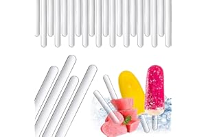 PRO-NOKE 80pcs Reusable Acrylic Cakesicle Popsicle Sticks Mirror Lolly Sticks Ice Cream Sticks for Candy Ice Creamsicle DIY Crafts Party Favors (Transparent)