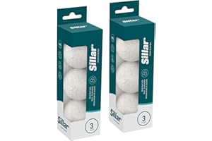 Wessper Sillar Balles de Séchage en Laine, 6 PCS Balles de Séchage pour Sèche-Linge | ø7 cm, Balles Naturelles, 100% Laine de Mouton de Première Qualité | Réutilisables, Raccourcir Temps de Séchage