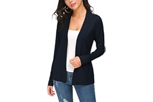 EXCHIC Devant Ouvert Manches Tricoté Léger à Manches Longues Cardigan pour Femme