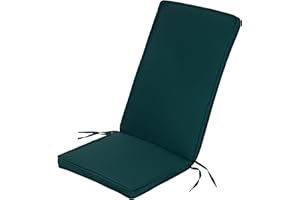 Gardenista Coussin de siège pour chaise haute de jardin | Coussin de siège et de dossier intérieur/extérieur résistant à l'eau | Coussins de chaise épais et moelleux avec attaches sécurisées (Vert, 1)