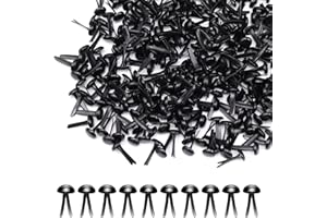 PARFCO Rundkopfklammern, 300 Stück Musterklammern Klein, 8 x 15 mm Briefklammern, Schwarz Scrapbooking Klammern, für Scrapbooking, Karten, Bastelarbeiten