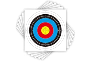 ELONG OUTDOOR 20 Sheets Bullseye Archery Target,Standard Archery Shooting Targets Paper 10 Rings Targets Face Accessories for Hunting Shooting Training Practice(21.5cm/42cm/62cm/82cm)