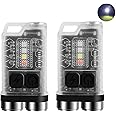 FZH EDC Small Flashlight Powerful with 365nm UV Black Light (2PC) - Super Bright 900 LM USB C Rechargeable LED Mini Keychain Flash Light with COB Side Light, Magnet -11 Modes, IPX65 Pocket Torch