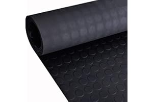 ARK MAT Coin Rubber Floor Matting Roll | Commercial Grade Non-Slip | Garage, Workshop & Van Matting | 3mm Thick | 1m Wide | Cut to Size Up to 15m | Black (1m x 2m)