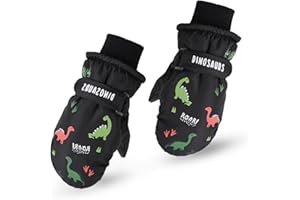 XIAOHAWANG Kids Ski Gloves Baby Boys Winter Dinosaur Glove Toddler Girls Waterproof Mittens 2-8 Years