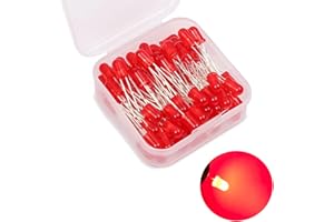 KA WAH CORE 5mm LED Diode, 80 Pcs Red LED Emitting Diodes Light, 3V LED Assortment Kits for Science Projects etc (5mm Red)