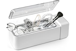 kunphy Pulitore Ultrasuoni, Elettrico Lavatrice Ultrasuoni per Pulizia Gioiell, Pennelli Trucco, Occhiali, Orologi, Argento, Protesi dentali, 600ml 42KHz Professionale Ultrasonic Cleaner