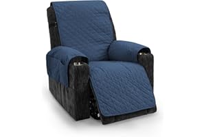 TIANSHU Funda Sillón Impermeable Funda Sillon Relax Reclinable Acolchado Reversible Fundas Sillon Relax Ajustables Antideslizante Lavable Mascotas Amigables (Azul Claro)