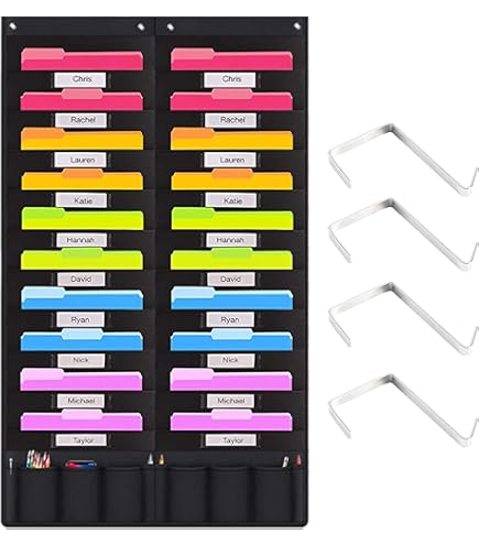 Wiszący Organizer Na Dokumenty, Wiszący Naścienny Uchwyt Do Przechowywania Kieszonkowy Wykres Do Magazynu Notebooków Poczty Gazy Gazy I.551135000