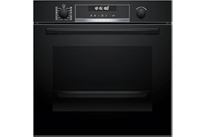 Bosch HBG578BB3 Serie 6, Forno da incasso, Pirolisi: pulizia del forno senza sforzo, Display LCD bianco, Funzione AirFry, 30 programmi automatici, Nero, 60 x 60 cm