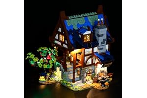 BRIKSMAX Kit d’éclairage à LED pour Lego Ideas Magasin médiéval Forgeron- Compatible avec Lego 21325 Blocs de Construction Modèle- Pas inclure l’Ensemble Lego…