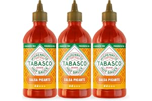 TABASCO Salsa Picante, 3-pack Kryddsås, 768ml Total Volym, 3 x 256ml, Klämflaskor