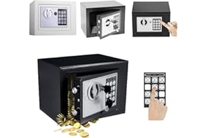 JAOSY 4.6L Digital Steel Safe Box Electronic Security Home Office Money Cash Safety Box 2 Emergency Keys Fireproof Safe for Money Document Jewelry (Grey)
