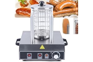 SHIYINGE Wurstkocher Bockwurstwärmer Edelstahl Hot Dog GeräT WüRstchenwäRmer WurstwäRmer Maker Maschine Erhitzer WüRste mit 2 Heizspießen für Restaurants Snackbars Schnellimbisswagen oder Catering 422W 220V