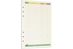 Zelten Recharge de papier perforé multicolore 45 feuilles 90 pages - Pour reliure à 6 trous - Journal intime rechargeable (A5, Fairy Tale Financial)