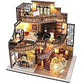 Minyat&uuml;r Villa Yapma Seti &ndash; Ahşap DIY Maket Hobi Kiti &ndash; LED Işıklı Villa &ndash; Kendin Yap Dekoratif Villa Maket Ev &ndash; Yetişkinlere