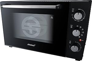 Horno grill Steba, cámara de cocción XXL con aprox. 60 l de interior, asador para 2 pollos, calor superior e inferior, 4 niveles de estantes, KB M60