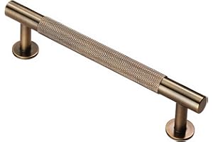 Carlisle Brass FTD700 Knurled Cupboard Pull Handle, Antique Brass, 128mm