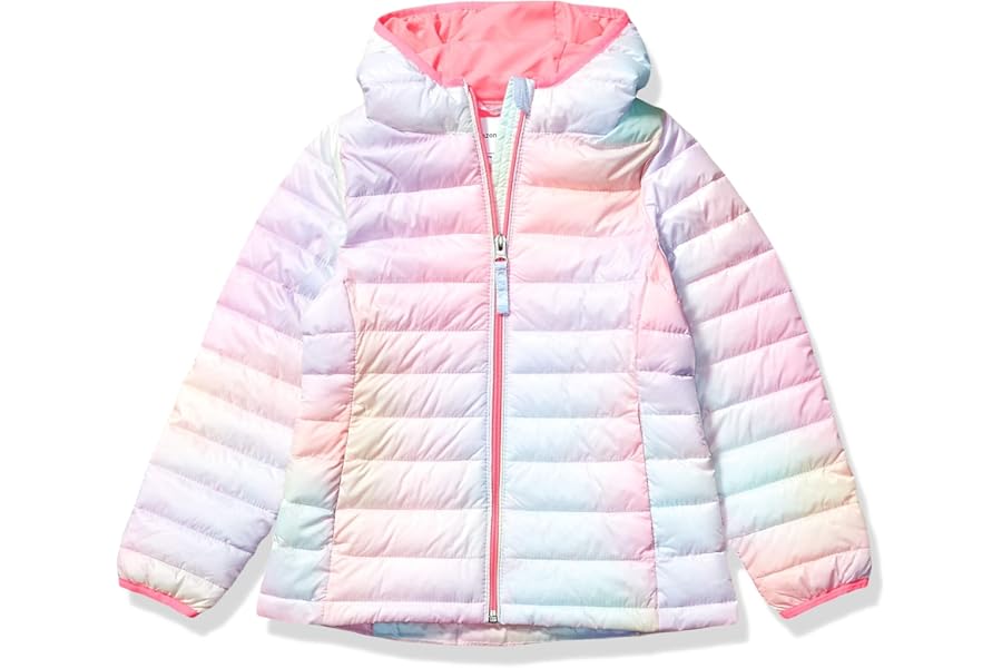 Amazon Essentials Girls and Toddlers' Lightweight Water-Resistant Packable Hooded Puffer Jacket
