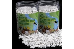 GANGOU 4lb Rock Tumbling Filler - Ceramic Media Non-Abrasive Pellets for All Type Tumblers 3/16" X 3/8"