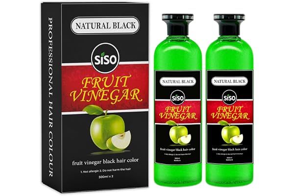 Siso Fruit Vinegar Hair Color, Natural Black Color Dye for Hair Care, Natural Ammonia Free Color Dye (500ml x 2) Made In India
